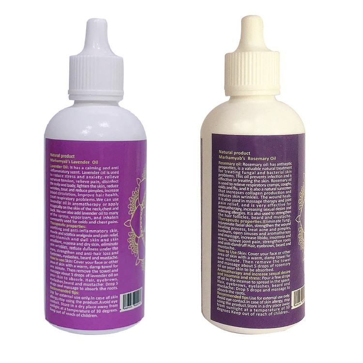 روغن تقویت کننده مو، مژه و ابرو مرهم یاب مدل رزماری و اسطوخودوس حجم 80 میلی لیتر مجموعه 2 عددی