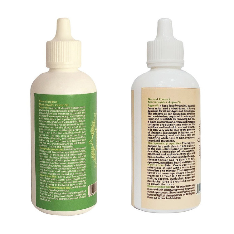 روغن تقویت کننده ناخن مرهم یاب مدل آرگان و کرچک حجم 80 میلی لیتر مجموعه 2 عددی