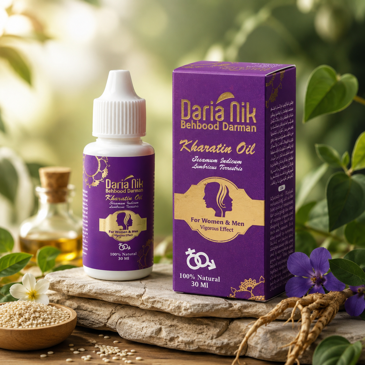 روغن حجم دهنده و سفت کننده داریا نیک مدل kharatin حجم 30 میلی لیتر